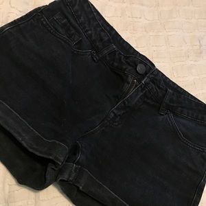 Black jean shorts